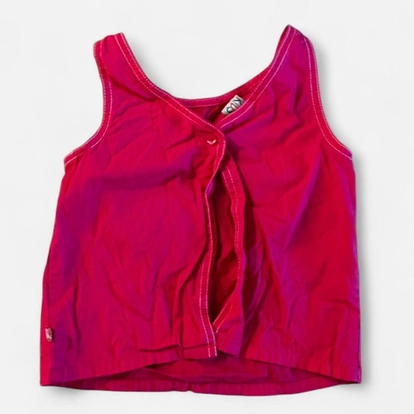 Vintage McDonalds McKids Pink embroidered floral tank top - Picture 4 of 4